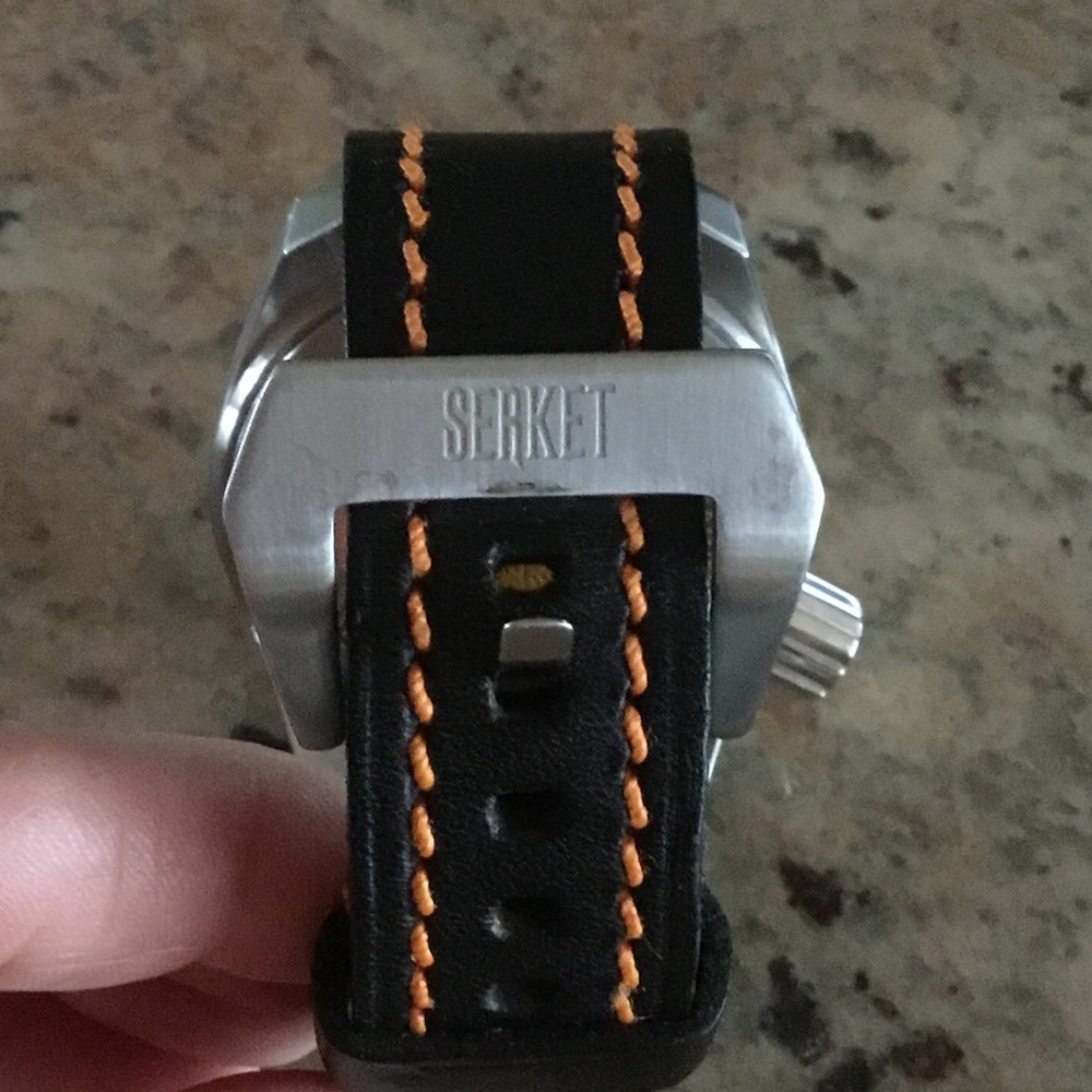 Serket Reef Diver 2.0 Swiss Automatic 30 ATM Black Leather Men’s Diving Watch - Picture 7 of 12
